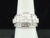 Diamond Engagement Wedding Ring Ladies 14K White Gold Princess Cut Design 2 Tcw.