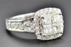 Princess Diamond Engagement Ring Ladies 14K White Gold Square Halo 2.26 Ct