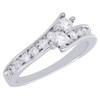 14K White Gold Two Stone Diamond Engagement Ring Love & Friendship Bypass 3/4 Ct