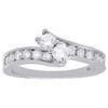 14K White Gold Two Stone Diamond Engagement Ring Love & Friendship Bypass 3/4 Ct