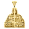 Diamond Buddha Pendant Mens 10K Yellow Gold Round Pave Laughing Charm 0.63 Tcw.