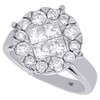 14K White Gold Princess & Round Cut Diamond Soleil Engagement Ring 2.00 Ct.