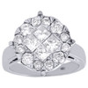 14K White Gold Princess & Round Cut Diamond Soleil Engagement Ring 2.00 Ct.