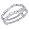 14K White Gold Diamond Solitaire Engagement Ring Enhancer Ladies Wrap  0.50 Ct.