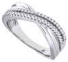 Diamond Infinity Style Wedding Band 10K White Gold Round Cut Ladies Ring 0.20 Ct.