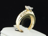 Ladies 10K Yellow Gold Princess & Round Cut Diamond Engagement Ring Wedding Band.