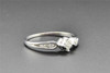 Princess Cut Diamond Engagement Ring 14K White Gold Round Journey Design 0.15 Ct