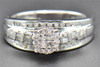 Diamond Engagement Ring 10K White Gold Princess & Round Cut Soliel Head 1/2 CT