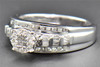 Diamond Engagement Ring 10K White Gold Princess & Round Cut Soliel Head 1/2 CT