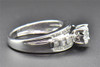 Diamond Engagement Ring 10K White Gold Princess & Round Cut Soliel Head 1/2 CT