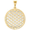 ciondolo medaglione circolare dell'Ultima Cena in oro giallo 10k con diamanti, ciondolo da 1,6" 1/2 ct.