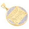 10K Yellow Gold Diamond Last Supper Circle Medallion Pendant 1.6" Charm 1/2 CT.