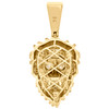 10K Yellow Gold Genuine Diamond Lion Head Face Pendant 1.80" Pave Charm 1.50 CT.