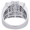 10K White Gold Round Diamond Step Square Cluster Frame 20mm Mens Pinky Ring 3 CT