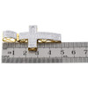 10K Yellow Gold Round & Princess Diamond Cross Pendant 2" Domed Charm 1.75 ct.