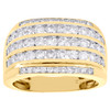 14K Yellow Gold Diamond Channel Set Tiered 14.50mm Wide Pinky Ring Band 2.33 CT.