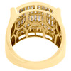 Mens 10K Yellow Gold Princess Cut Diamond Domed Pinky Statement Ring 18mm | 2 CT