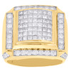 10K Yellow Gold Round & Princess Cut Diamond Statement Pinky Domed Ring 2.88 CT.