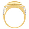 10K Yellow Gold Round & Princess Cut Diamond Statement Pinky Domed Ring 2.88 CT.