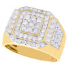 10K Yellow Gold Diamond Tier Step Octagon Frame Statement Pinky Ring Band 2.5 CT