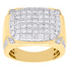 10K Yellow Gold Real Diamond Dome Statement Puff 18mm Pave Pinky Ring 2.88 CT.