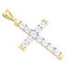 10K Yellow Gold Mini Diamond Cross Miracle Set Pendant 1.55" Unisex Charm 1/5 CT