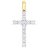 10K Yellow Gold Real Diamond Cross Miracle Set Pendant 1.45" Unisex Charm 1/5 CT