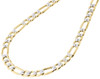 Mens Real 10K Yellow Gold Diamond Cut Figaro Chain 6.30mm Necklace 18-30 Inch