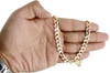 Collar de cadena de eslabones cubanos de oro amarillo macizo de 10 quilates para hombre, 8,5 mm, 20-30 pulgadas