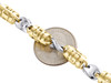 10K Two Tone Gold Solid Bullet Greek Key Fancy Link Chain 7.75mm 3D Necklace 32"