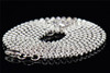 Mens 2mm 10K White Gold Beaded Moon Cut Ball Chain Diamond Cut Design 30 Inch