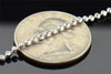 Mens 2mm 10K White Gold Beaded Moon Cut Ball Chain Diamond Cut Design 30 Inch