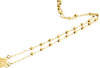 10K Yellow Gold Virgin Mary 3mm Diamond Cut Bead Crucifix Rosary Necklace 27"