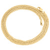 Real 10K Yellow Gold Rounded 3D Spiga Link Chain 2mm Unisex Necklace 16-24 Inch