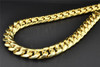 10K Yellow Gold Miami Cuban Semi Hollow 12.50mm Wide Chain 34" Necklace