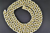 10K Solid Heavy Yellow Gold Miami Cuban Chain Necklace with 8.95 CT Diamond
