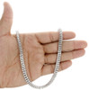 2 Row Necklace Genuine Diamond Link Chain Mens .925 Sterling Silver 2.50 Ct. 36"