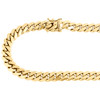 collana con catena a maglie cubane di Miami in oro giallo 14k massiccio da 7 mm con chiusura a scatola da 24-30 pollici