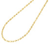 10K Yellow Gold 2MM Beaded Typhoon Moon Cut Italian Chain Necklace 16 - 24 Inch