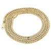Collar de cadena de trigo de palma redondeada de 2,5 mm de oro amarillo de 10 quilates para hombre y mujer de 45 a 101 cm