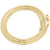 Real 10K Yellow Gold 2.50mm Solid Plain Cuban Link Style Chain Necklace 16-30"