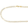 10K Yellow Gold Diamond Cut Solid Figaro Style Chain 3.5mm Necklace 16-30 Inches