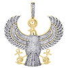 10K Yellow Gold Real Diamond Pendant Egyptian Eagle God Mens Pave Charm 1.50 CT.