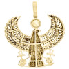 10K Yellow Gold Real Diamond Pendant Egyptian Eagle God Mens Pave Charm 1.50 CT.