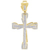 Yellow Gold Diamond Cross Pendant Mens Round Cut Fashion Pave Charm 0.95 Ct.