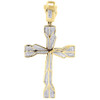 Yellow Gold Diamond Cross Pendant Mens Round Cut Fashion Pave Charm 0.95 Ct.