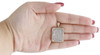 10K Yellow Gold Genuine Diamond Dog Tag Pendant Square Frame Pave Charm 1.17 CT.