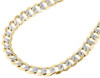 Men 10K Yellow Gold 8MM Hollow Cuban Curb Necklace Diamond Cut Pave Chain 22-30"