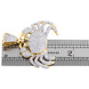 10K Yellow Gold Real Diamond Crab Zodiac Cancer Pendant 1.50" Pave Charm 1.85 CT