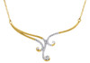 Diamond Designer Necklace 18" Ladies 10K Yellow Gold Round Pave Pendant 0.25 Tcw